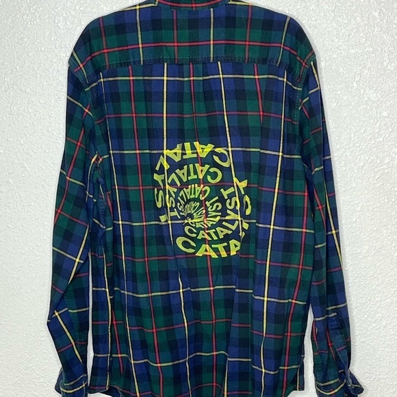 LL Bean Tradition Fit Striped Catalyst Flannel Shirt Sz XL - Picture 4 of 6